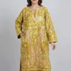 Mehndi Brown Kashmiri Jama Raffal Pheran with Aari Detailing - Gulistan Collection