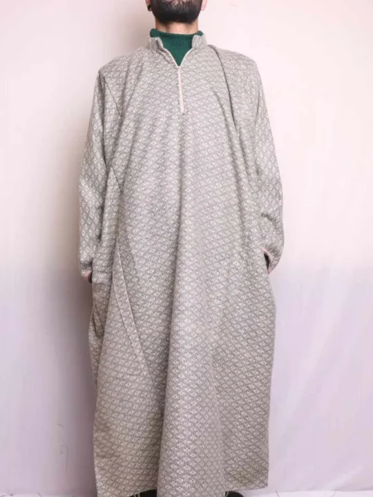 Tre Box Light Grey Mens Stylish Tweed Pheran for Winter Wear