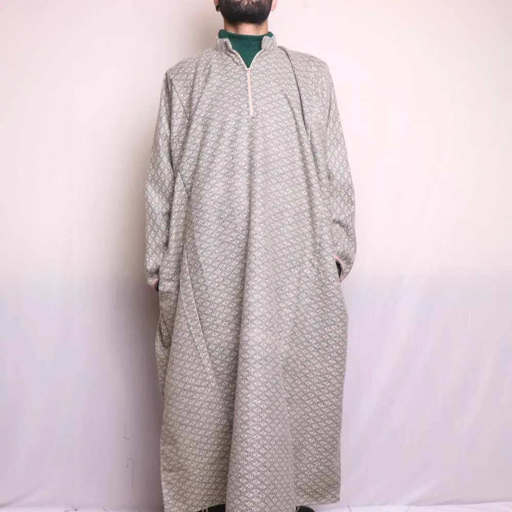 Tre Box Light Grey Mens Stylish Tweed Pheran for Winter Wear