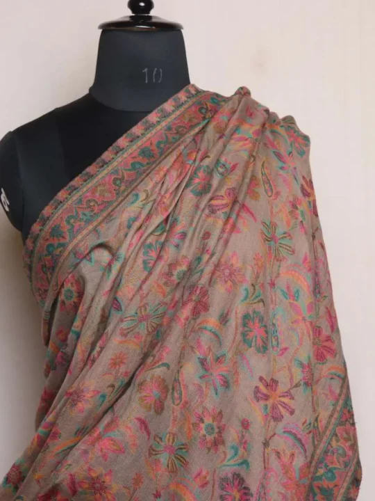 Natural Color Kani Kashmiri Shawl | Unisex | Mughal Collection