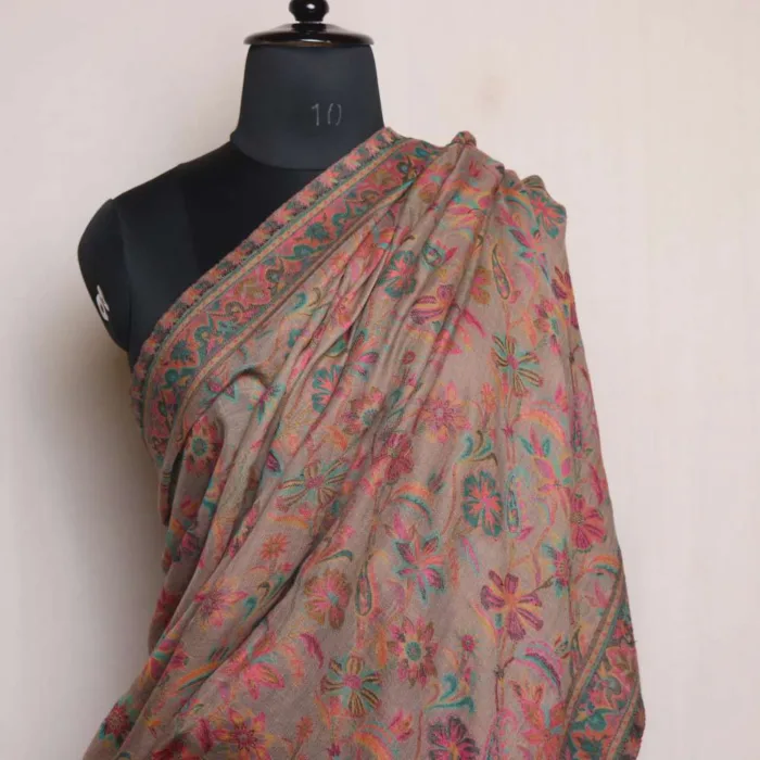 Natural Color Kani Kashmiri Shawl | Unisex | Mughal Collection