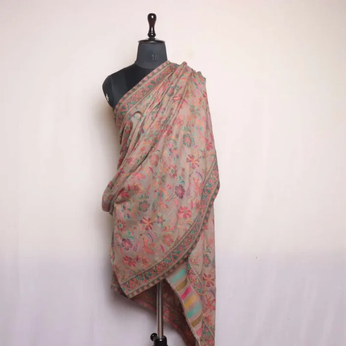 Natural Color Kani Kashmiri Shawl | Unisex | Mughal Collection - Image 3