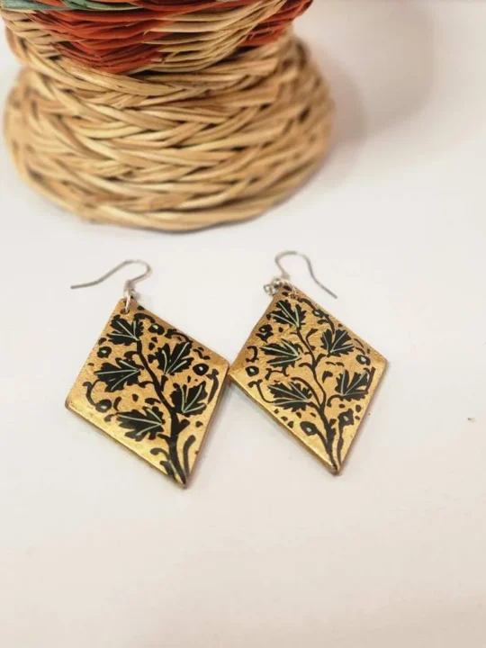 Shalimar Handcrafted Paper Mache Earrings - Muskaan
