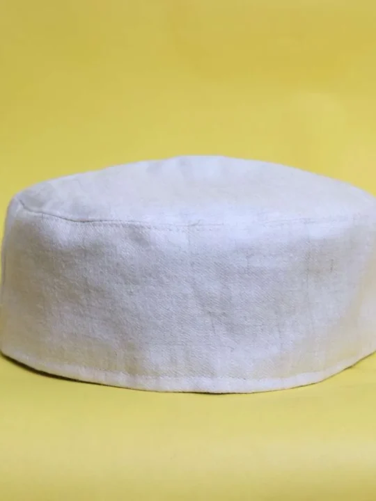 Kashmiri Premium Plain Off White Pure Pashmina Cap