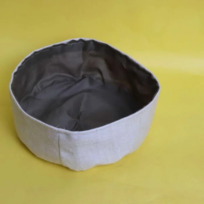 Kashmiri Premium Plain Off White Pure Pashmina Cap - Image 4