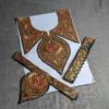 Green and Golden Tilla Neck Patch With Border (3m) and Sleeves Patch - Shaan-e-Kashmir