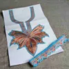 Blue and Copper Chinar Tilla Neck Patch With Border Lace 3m