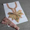 Light Pink and Golden Chinar Tilla Neck Patch With Border Lace 3m