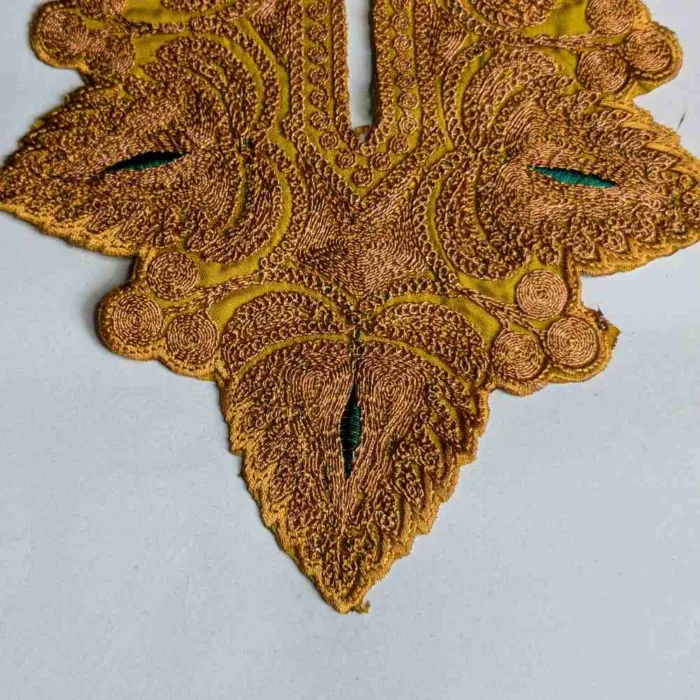 Mustard and Copper Tilla Patch With Border Lace 3m - Image 2