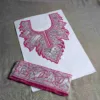 Pink and Silver Chenab Tilla Neck Patch With Big Border Lace 1.75m