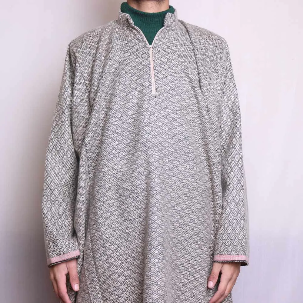 Tre Box Light Grey Mens Stylish Tweed Pheran for Winter Wear - Image 2