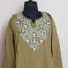 Green Layers Crush Cotton Western Top with Aari Embroidery