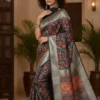 Ehsaas Kashmiri Black Silk Kani Saree