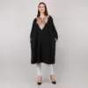 Black Kashmiri Raffal Pheran with Tilla Embroidery - Pashnoor