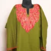 Classic Mehndi Green Cashmilon Pheran - Aafrin Collection