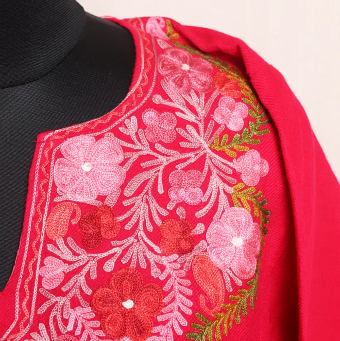 Elegant and Warm Pink Cashmilon Pheran - Aafrin Collection - Image 3