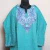 Alpine blue Cashmilon woolen pheran with Fine Aari Work - Aafrin Collection