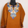 Golden Cashmilon Aari Embroidered Pheran - Aafrin Collection