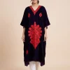 Indigo Velvet | Makhmal Kaftan Featuring Intricate Aari Work - Kausar Collection