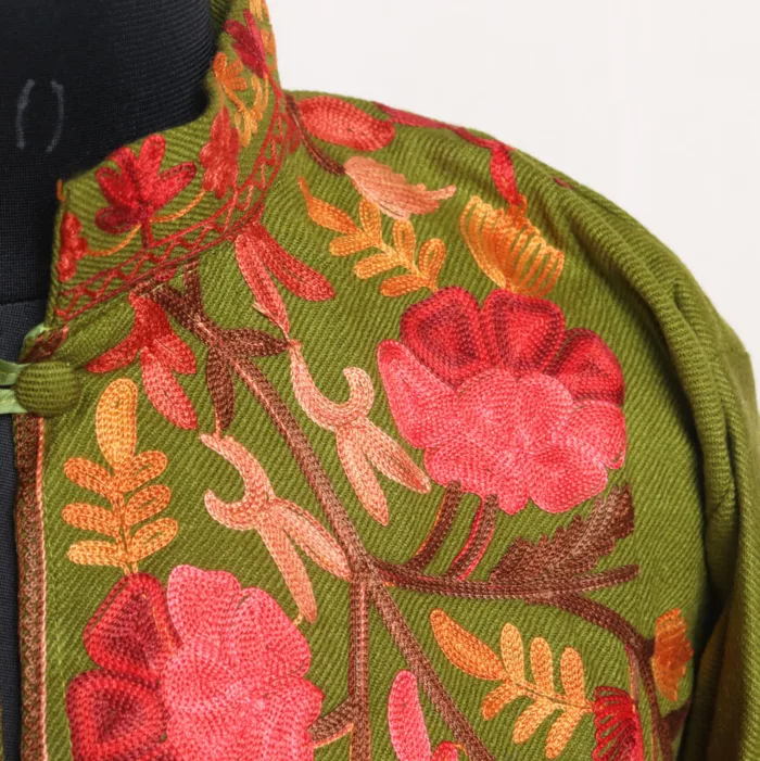 Stylish Cashmilon Tulip Coat with Aari Detailing - Zunaira Collection - Image 3