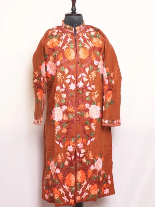 Stylish Cashmilon Tulip Coat with Aari Detailing - Zunaira Collection