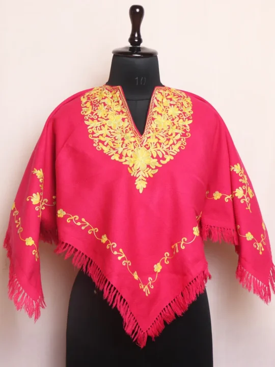 Purple  Kids Poncho with Detailed Aari Embroidery - Parvana Collection