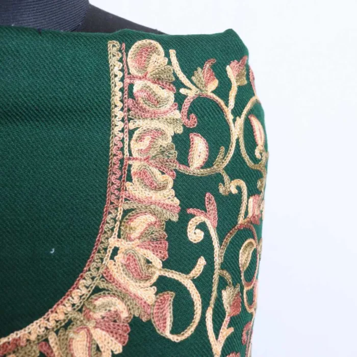 Dark Green Suit in Cashmilon with Aari Work - Libaas Collection - Image 2