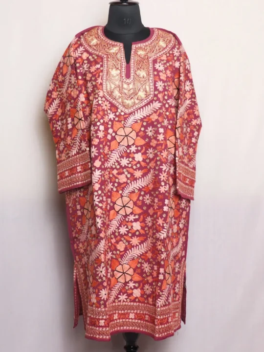 Purple Raffal Luxe Jama Pheran with Elegant Tilla Detailing - Kohinoor Collection