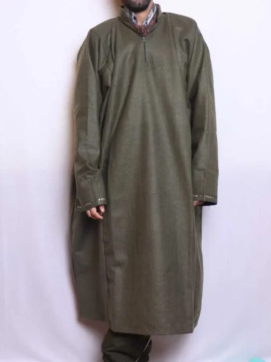 Green Plain Tweed Pheran | Feran, Pheran for Gents