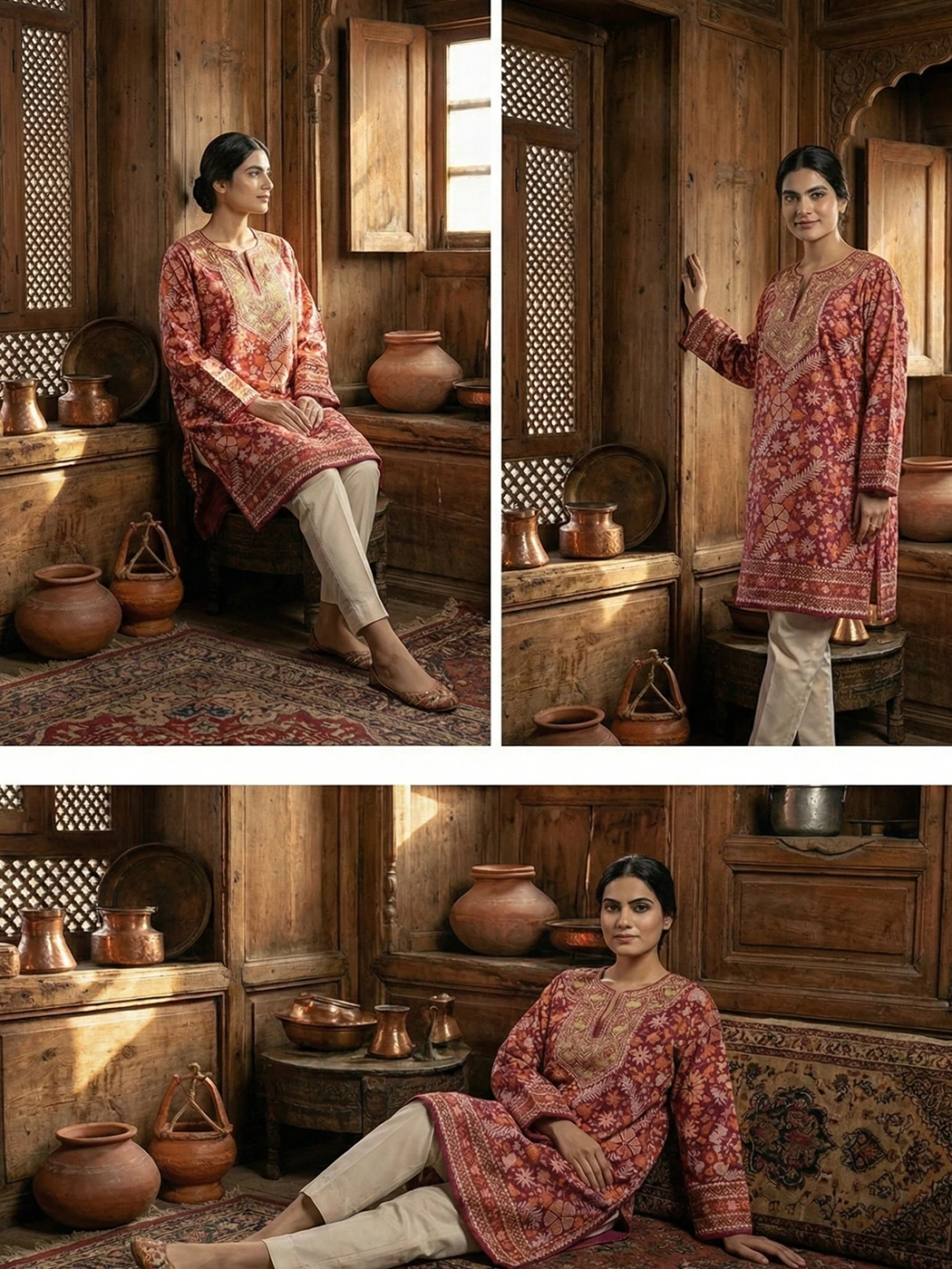 Purple Raffal Luxe Jama Pheran with Elegant Tilla Detailing - Kohinoor Collection - Image 2