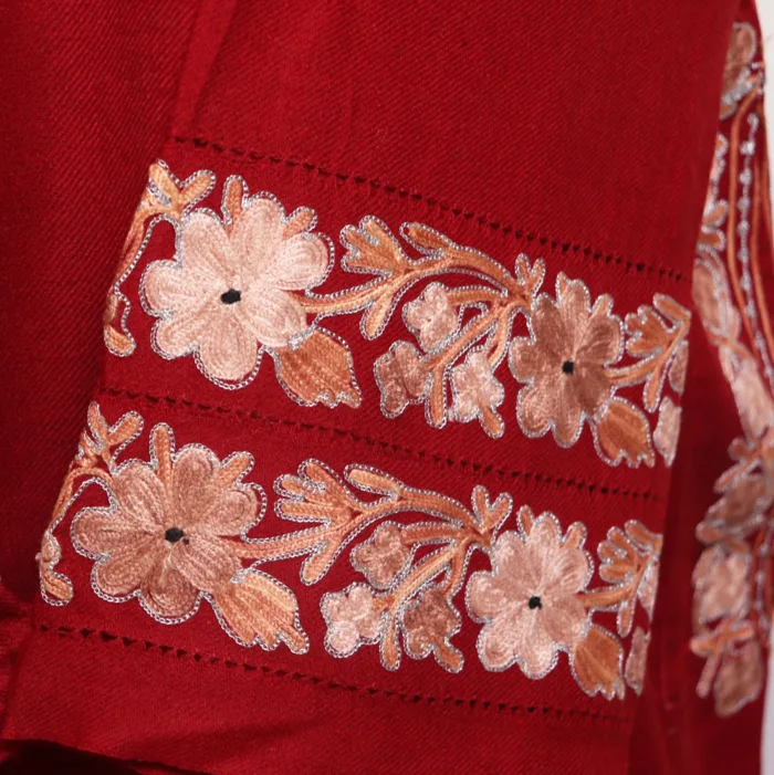 Beautiful Aari Embroidered Raffal Pheran with Cutwork Panel Detailing - Kohinoor Collection - Image 4