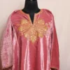 Pink Velvet Pheran Highlighted by Stunning Tilla Patterns - Kausar Collection