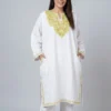 Timeless Kashmiri White Cashmilon Pheran with Aari Design - Khanyar Collection