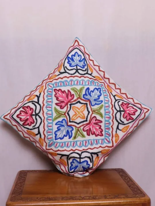 Blue and Pink Handmade Kashmiri Cushion Cover- Kashmiri Style 16*16- Set of 2