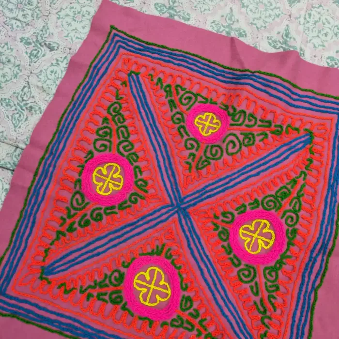 Pink Unique Kashmiri Gabba Black Rug 2.5 Feet - Image 3
