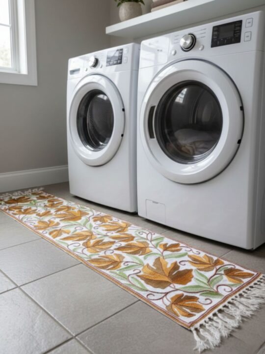 Artistic Kashmiri Runner with Vibrant Silk Thread Embroidery (5x1 ft)