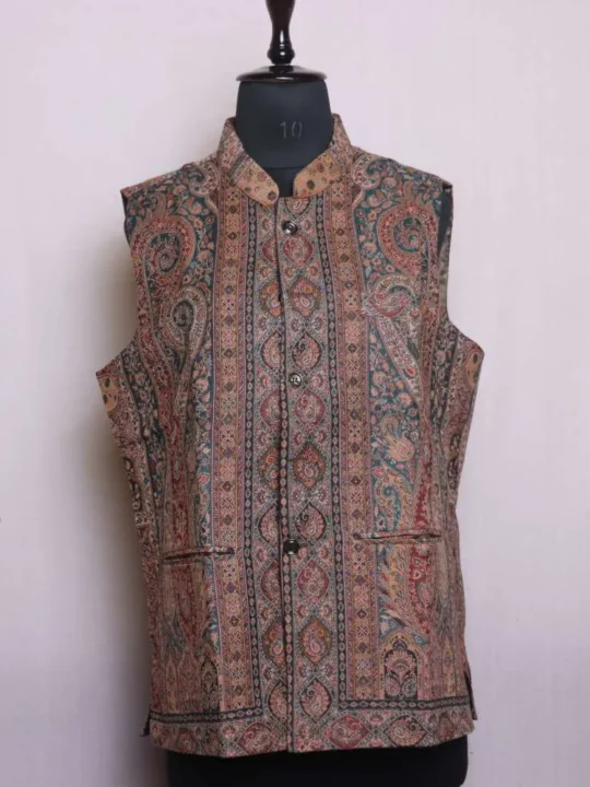 Side Ze Paisely Stylish Kani Men's Waist Coat | Nehru Jacket - Sonwar Collection