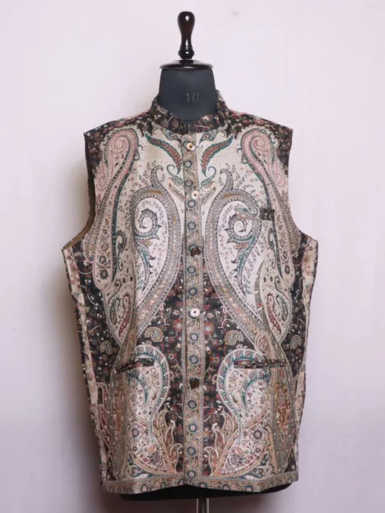 Stylish Ze Paisely Kani Men's Waist Coat | Nehru Jacket - Sonwar Collection