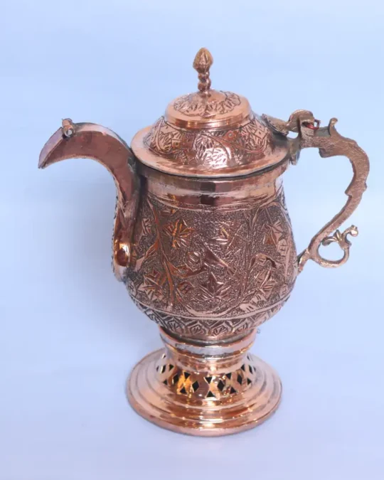 Kashmiri Copper Samavar | Samovar | Samavar - Handmade- 2 Cup Tea Kettle (Kahwa, Noon Chai)