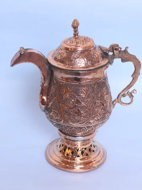Kashmiri Copper Samavar | Samovar | Samavar - Handmade- 2 Cup Tea Kettle (Kahwa, Noon Chai)