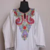 Cream Color Aari Worked Cashmilon Pheran - Sonwari Collection