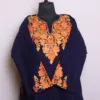Navy Blue Aari Work Pheran with Heavy Sleeve Embroidery - Nowshera Collection