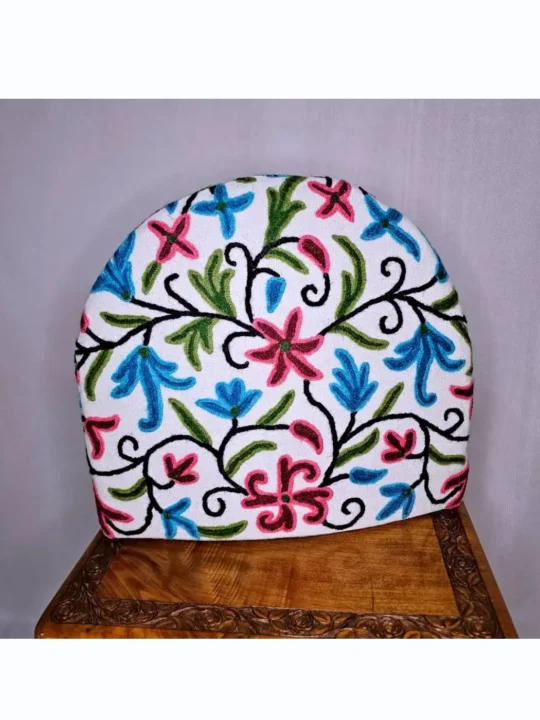 Kashmiri Tea Cozy With Hand Crewel Embroidery | Floral Baghat