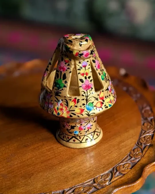 Paper Mache Kashmiri Kangri Golden| Kashmiri Souvenir