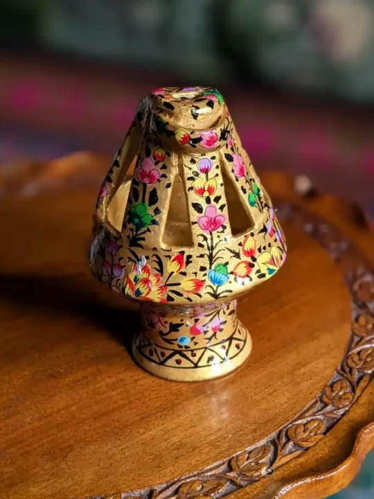 Paper Mache Kashmiri Kangri Golden| Kashmiri Souvenir