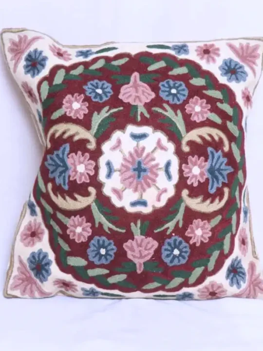 Floral Chain Stitch Cushion Cover 18*18 | Set of 2 | Barzul Collection