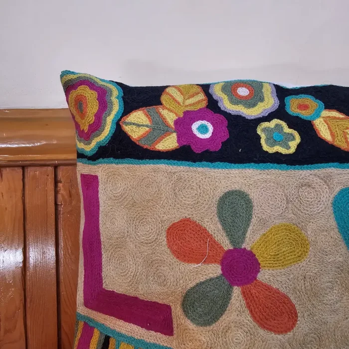 LOVE-ly Chain Stitch Cushion Cover 18*18 | Set of 2 | Barzul Collection - Image 5