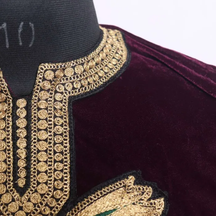 Elegant Wine Makhmal Tilla Set for Kids - Nowsher Collection (6-7years) - Image 3