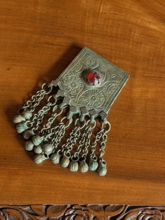 Antique Kashmiri Pendant with Delicate Floral Motifs | Traditional
