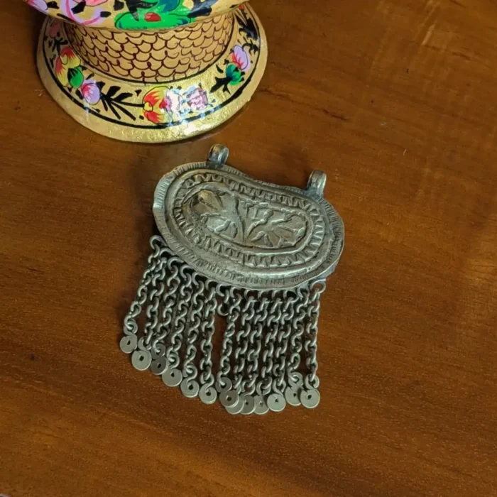 Vintage Kashmiri Pendent with Ornamental Leaf Details | Heritage Craft